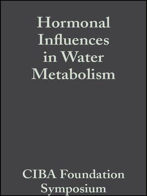 cover image of Hormonal Influences in Water Metabolism